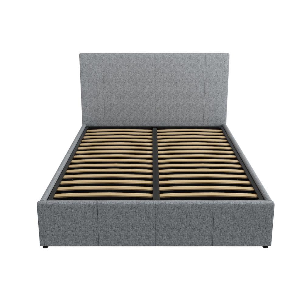 Lavendon Gray Queen Size Fabric Lift-Up Storage Platform Bed KB-BD005 ...