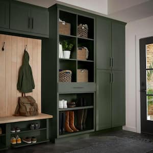 Avondale 36 in. W x 24 in. D x 96 in. H Ready to Assemble Plywood Shaker Pantry Kitchen Cabinet in Fern Green
