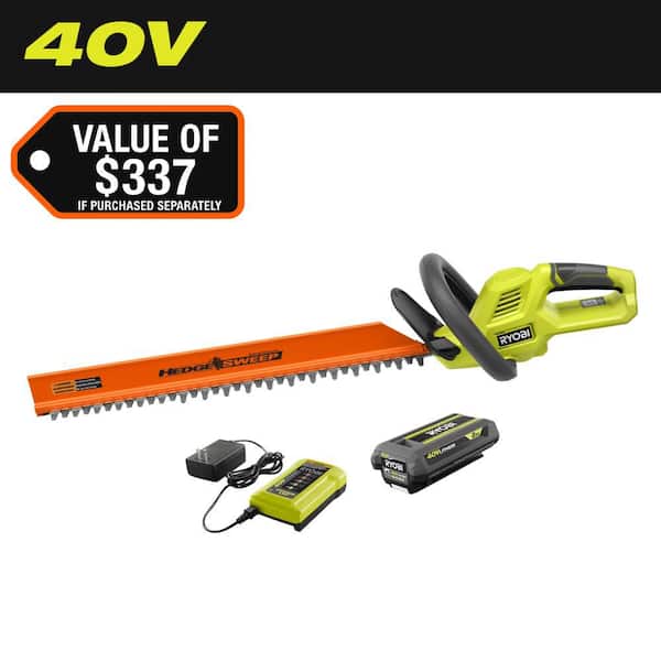 40V 24 in. Cordless Battery Hedge Trimmer with 2.0 Ah Battery and Charger