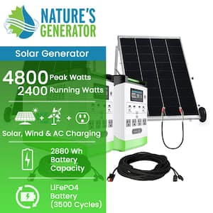 3600W Running/7200W Peakl Push Button Start Lithium Solar Generator Platinum