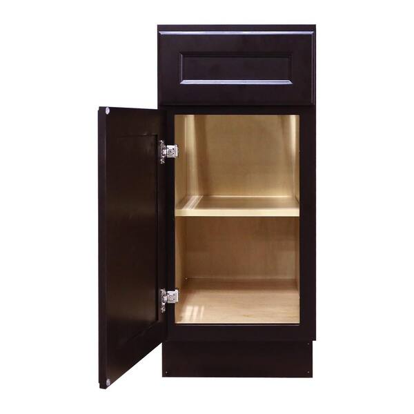 LIFEART CABINETRY Newport Ready to Assemble 21x34.5x24 in. Base Cabinet with 1-Door and 1-Drawer in Dark Espresso