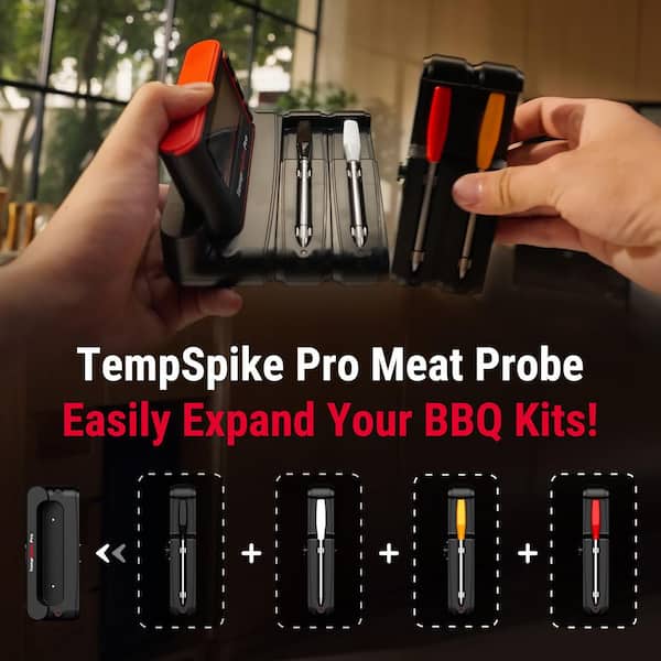 ThermoPro TempSpike Pro WiFi, Bluetooth Red Add-On Probe (Requires