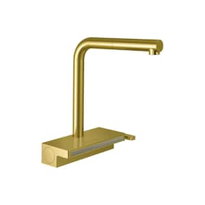 Aquno Select Single-Handle Pull Out Sprayer Kitchen Faucet with QuickClean in Brushed Gold Optic