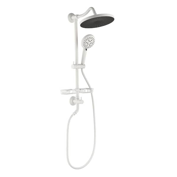 Aosspy 10 in. Single-Handle Round Shower Faucet with Shower Head and Handheld Sprayer in White