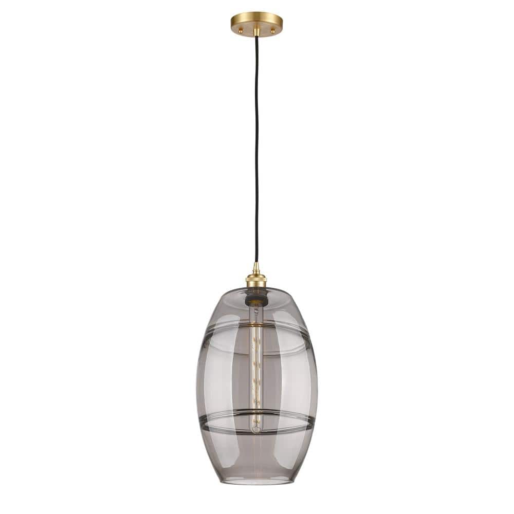 Vaz 100-Watt 1-Light Satin Gold Standard Mini Pendant Light with Painted Glass Shade, No Bulbs Included price history on PriceWatchPro