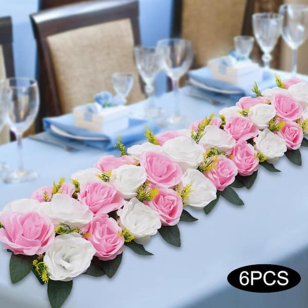 Handmade Ins Pink Flower Table Centerpiece Decor Artificial Roses
