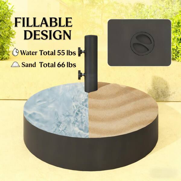 hayward 88 lbs round patio umbrella base in black C-Hopetree lb Heavy Duty Water Fillable Stand Weight for Outdoor Market Table Umbrella, : Patio, Lawn & Garden this base provides a stable and reliable foundation for your outdoor shade Round Patio Umbrella Base in