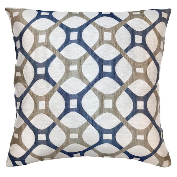 Armen Living Roxbury Cobalt Geometric Down 7 in. x 20 in. Throw Pillow