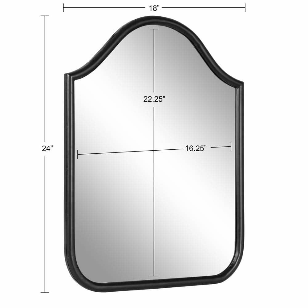 Fellows 18 x 24 Black Scallop Arched Wall Mirror