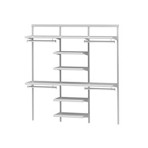 6 ft. Double Hang with Six Shelf Stack-White