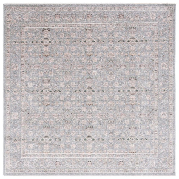 Princeton 7 ft. x 7 ft. Sage/Ivory Distressed Oriental Square Area Rug