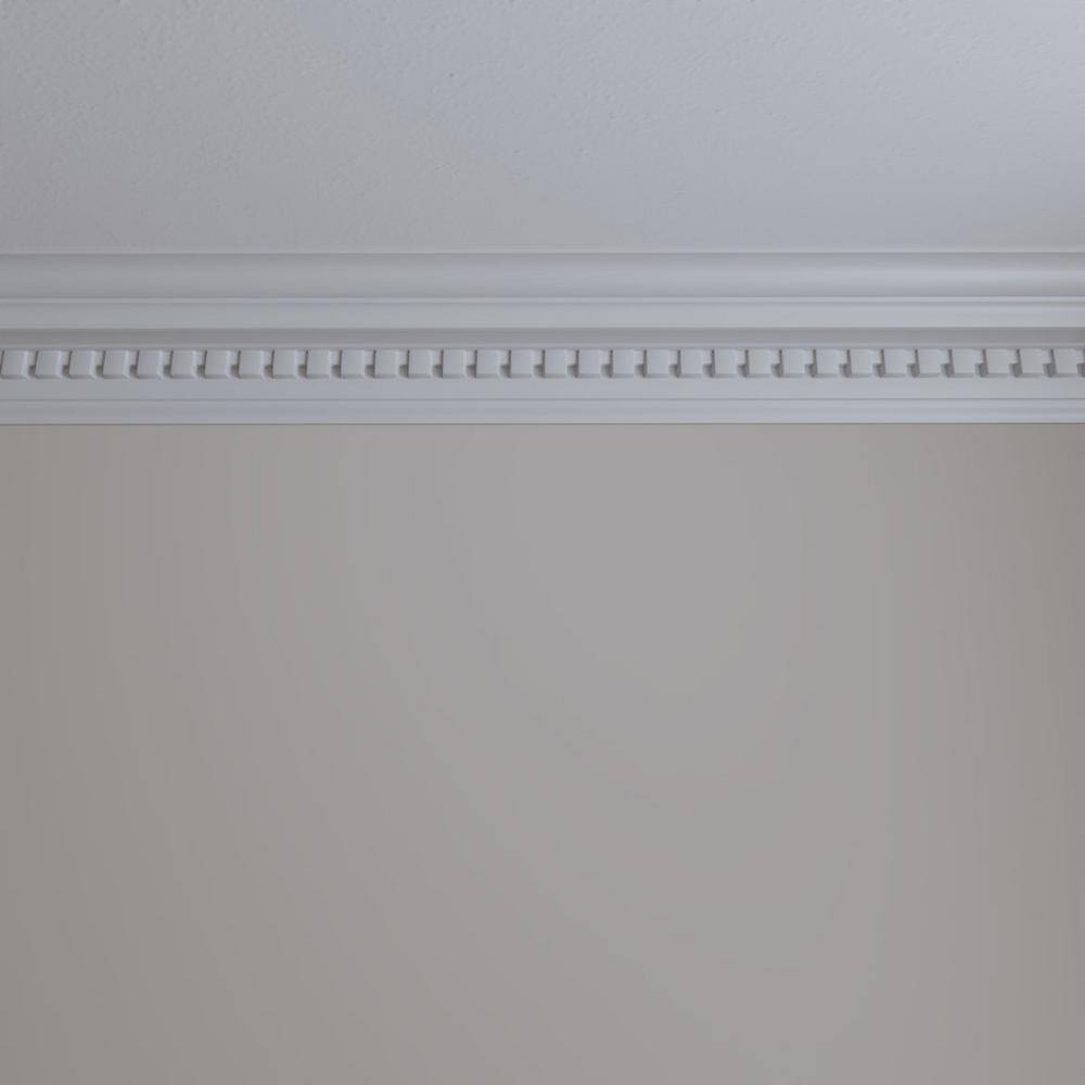 Primed White Polyurethane Geometric Crown Moulding Sample