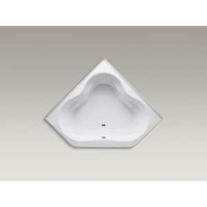 Tercet 5 ft. Acrylic Center Drain Neo-Angle Straight Corner Alcove Whirlpool Bathtub in White