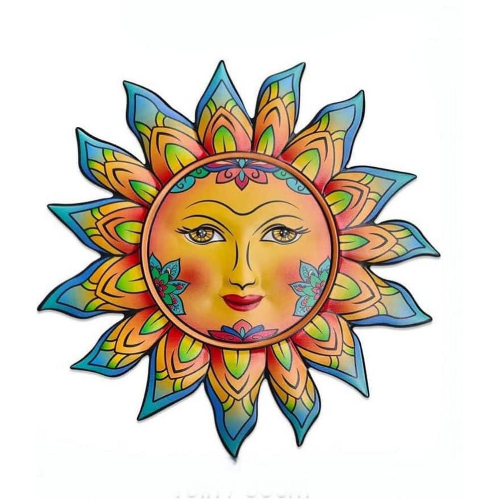 13 in. x 13 in. Metal Sun Flower Wall Decor Sculpture for Outdoor price history on PriceWatchPro