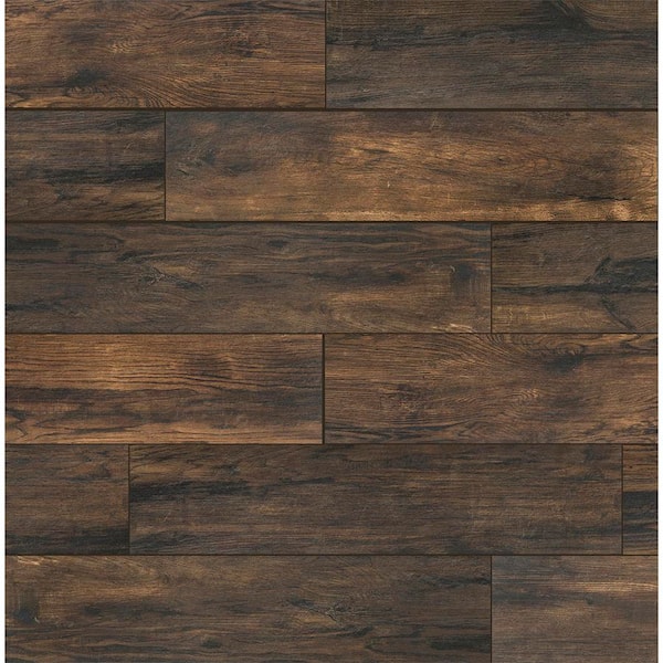 Florida Tile Home Collection Smoked Hickory Porcelain 8 in. x 12 in. x 9mm Matte Porcelain Floor and Wall Tile Sample