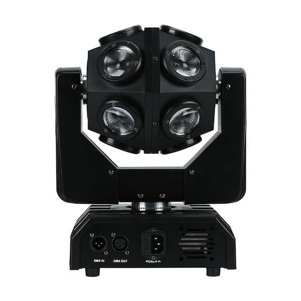 10.23 in. 150-Watt Equivalent Integrated LED Dimmable Black High Bay Light RGBW Stage Light DJ Party Moving Head Light