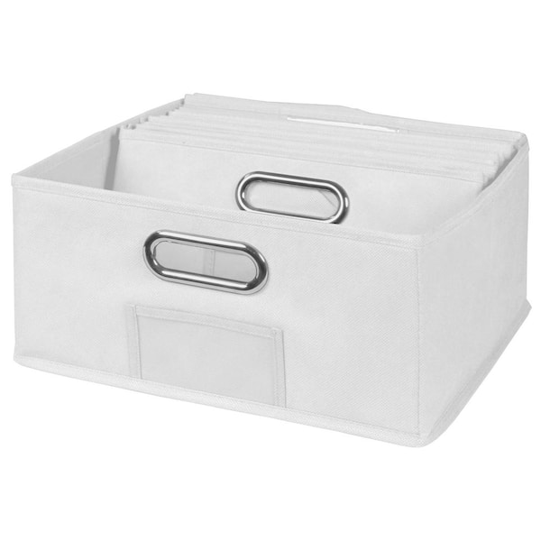 NICHE 6 in. H x 12 in. W x 12 in. D White Fabric Cube Storage Bin