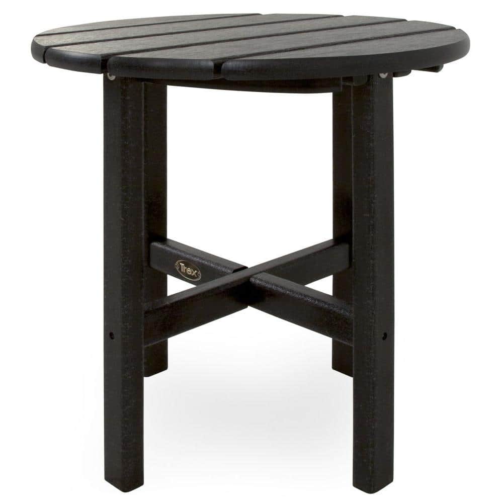 Charcoal Black HDPE Cape Cod Round 18" Side Table