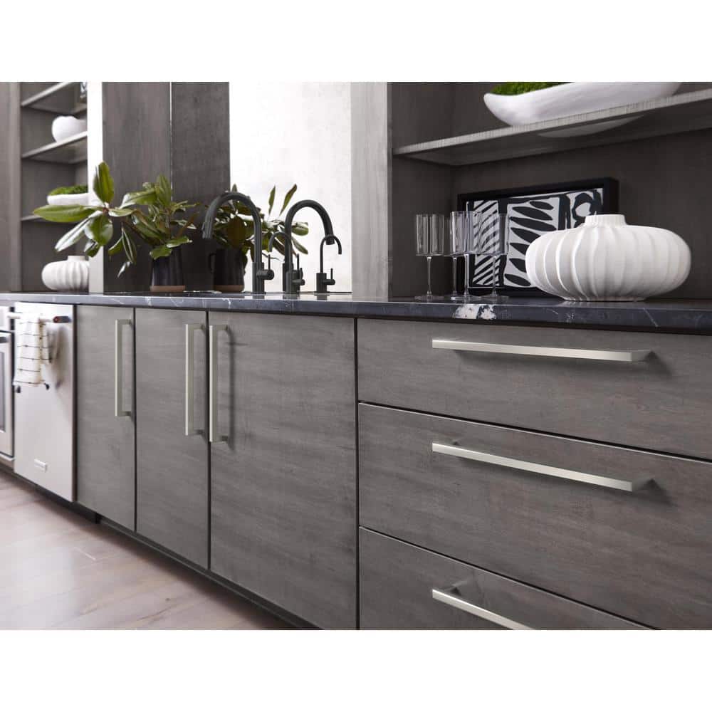Modern Polished Nickel 18-inch Appliance Pull with Mounting Hardware
