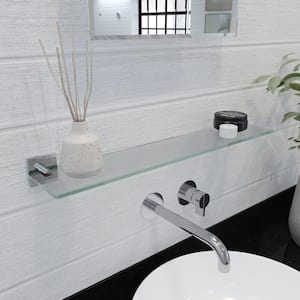 Chester 24.3 in. Flexi-Fix Glass Bathroom Shelf