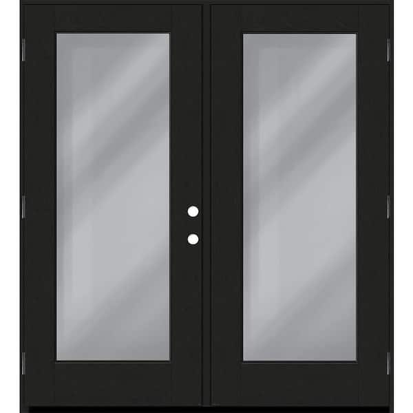 Regency 60 in. x 80 in. Full Lite Clear Glass Onyx RHOS Stained Fiberglass Retro Patio Door with 4 in. Jamb