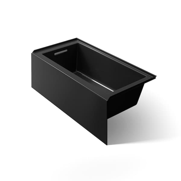 KOHLER Underscore 60 in. x 30 in. Soaking Bathtub with Left-Hand Drain in Black