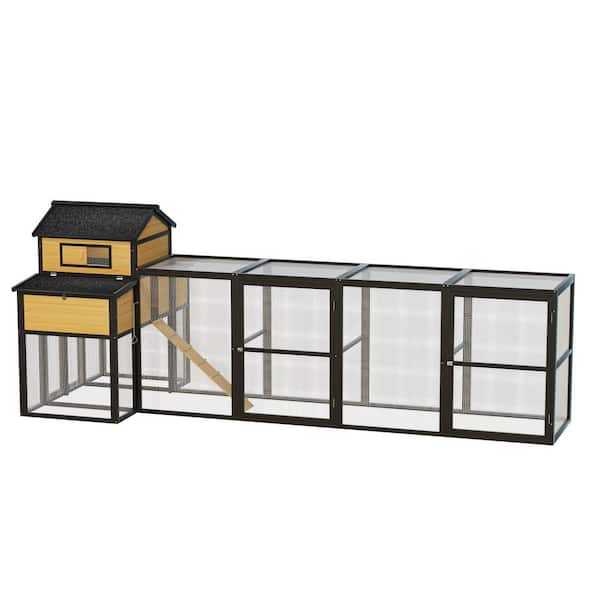 Siavonce 76.8 in. Large Chicken Coop Metal Run with Waterproof and