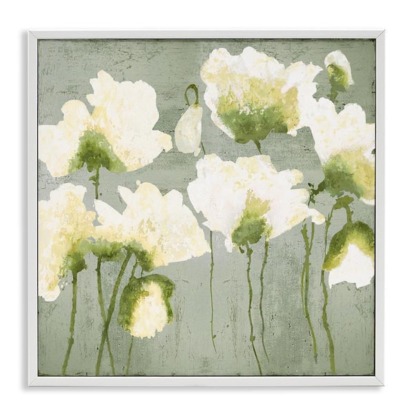 Modern White Flower Blooms by Vanessa Austin White Framed Nature Giclee Art Print 17 in. x 17 in.