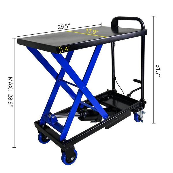 Damodpoy 17.72in Hydraulic Lift Trolley, 500 LBS Capacity, with 4