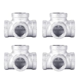 1/2 in. Galvanized Side Outlet FPT x FPT x FPT x FPT Tee Fitting (4-Pack)