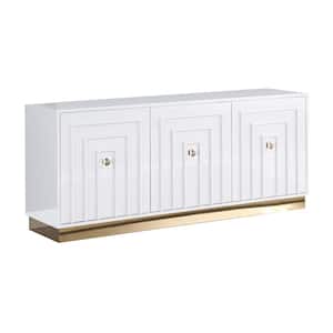 Serise 70 in. L White High Gloss with Gold accent Modern-Sideboard