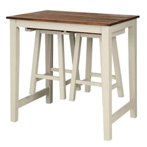 3-Piece Rubber wood Dining Set Bar Set with Counter Pub Table