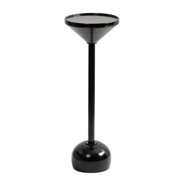 Kate and Laurel Frisk 8 in. Black Round Metal End Table