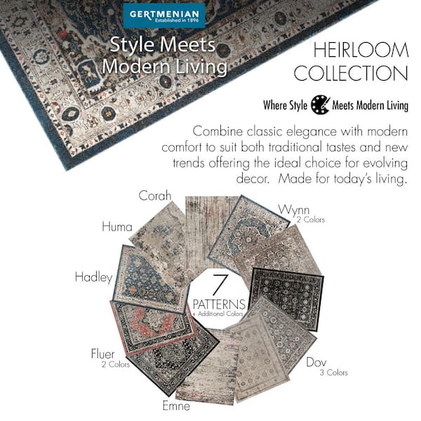 Gertmenian Heirloom Hadley Blue 9 ft. x 13 ft. Oriental Border