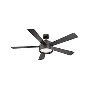 Whitehaven 52 in. Integrated LED Bronze Light 5 Blade Ceiling Fan with Remote
