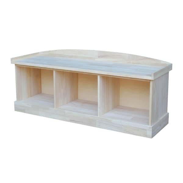 International Concepts Unfinished Storage Bench