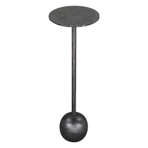 Sunny 8.0 in.W Black 24.0 in.H Round Metal Top Aluminum End Table