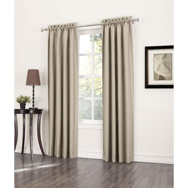 Sun Zero Semi-Opaque Sherman Taupe Thermal Lined Curtain Panel (Price Varies by Size)