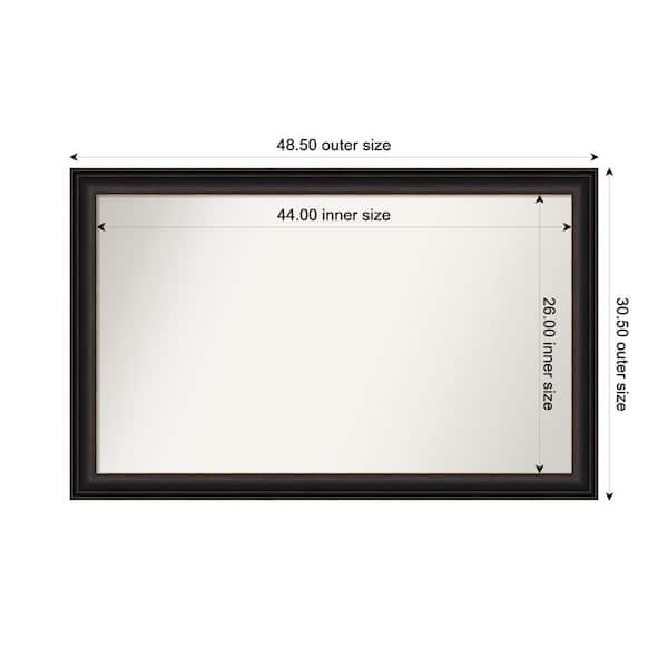 Amanti Art Trio Oil Rubbed Bronze 48.5 in. x 30.5 in. Custom Non-Beveled Recycled Polystyrene Framed Bathroom Vanity Wall Mirror