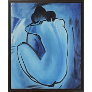 Blue Nude by Pablo Picasso Black Floater Framed People Oil Painting Art Print 17.5 in. x 21.5 in.