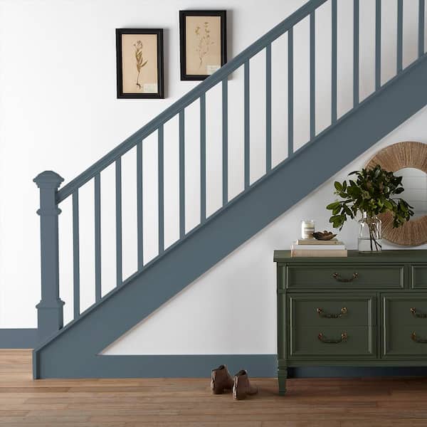 1 qt. #N490-5 Charcoal Blue Satin Enamel Interior/Exterior Cabinet, Door &  Trim Paint