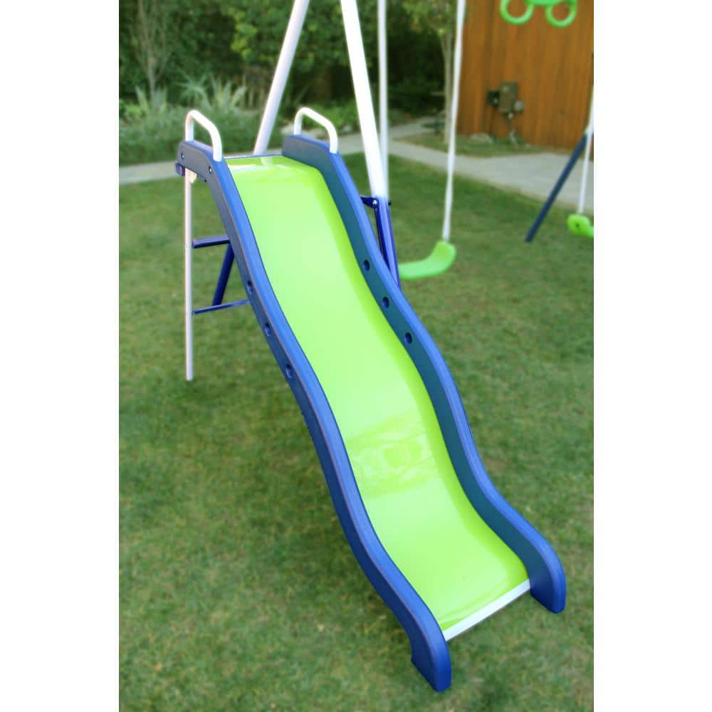 Mountain View Metal Swing, Slide and Trampoline Set
