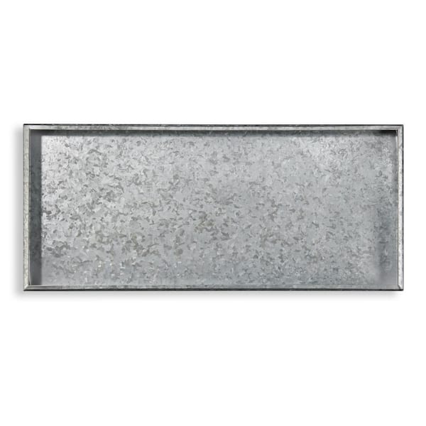 Good Directions Classic Galvanized Gray Steel 30 in. x 13 in. Boot Tray for Boots, Shoes, Plants, Pet Bowls, and More