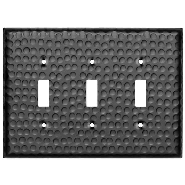 Black 3-Gang Toggle Wall Plate (1-Pack)