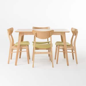 Anise 50 in. 5-Piece Green Tea and Natural Oak Dining Set