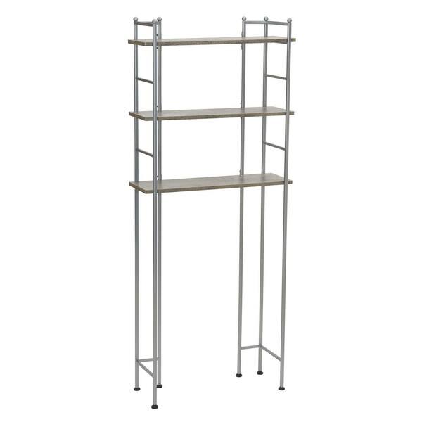 HOUSEHOLD ESSENTIALS Gray 3-Tier Steel Shelving Unit (26 in. W x 63 in ...