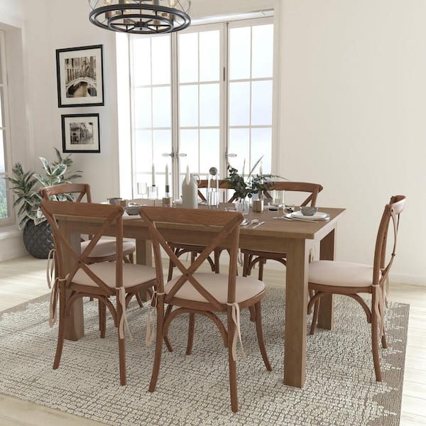 7-Piece Antique Rustic Farm Table Set