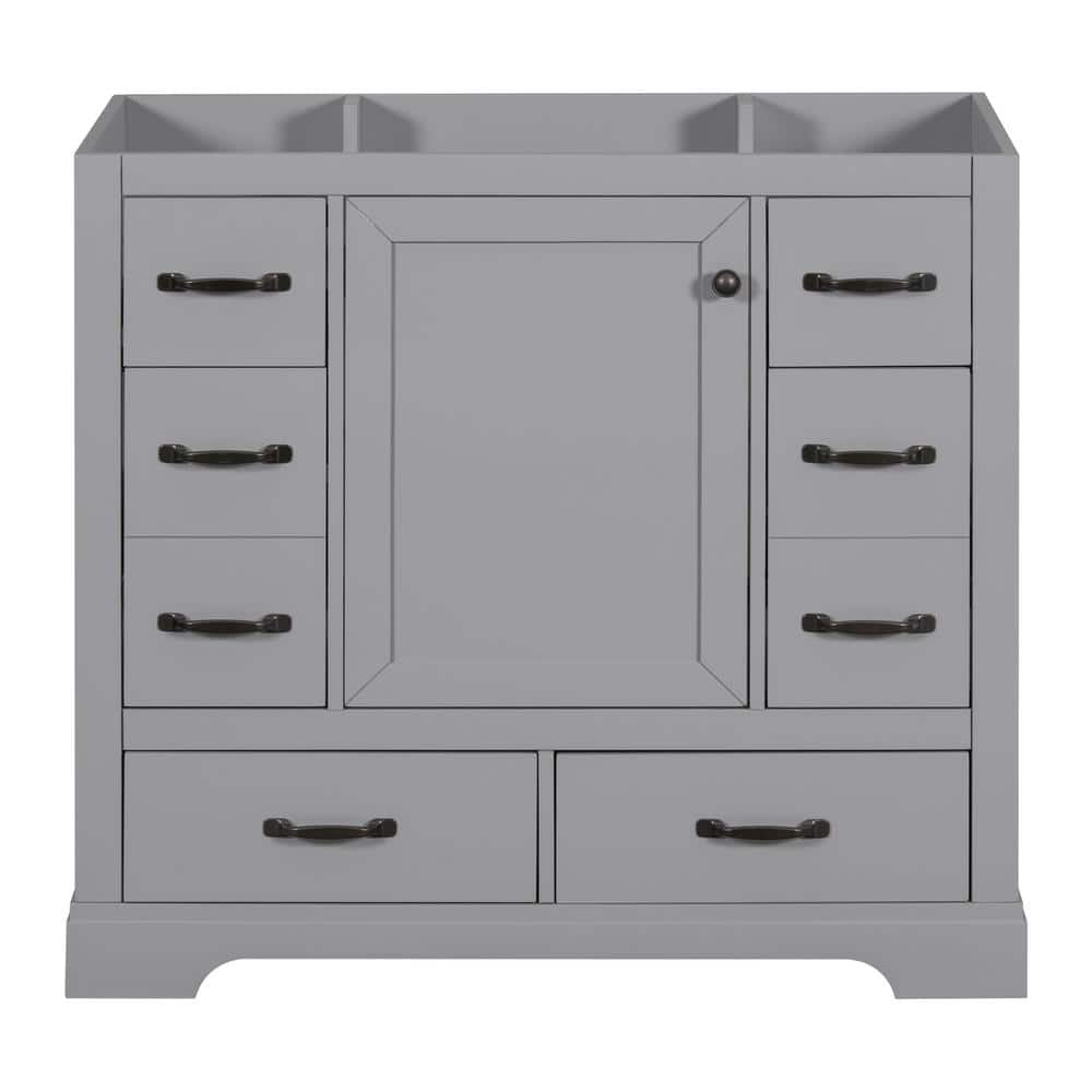 36 in. W x 17.9 in. D x 33 in. H Bath Vanity Cabinet without Top with 6-Drawers and Adjustable Shelf in Gray price history on PriceWatchPro