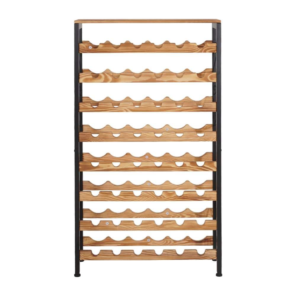 Wine Rack with Table Top, 8-Tier, Holds 48 Bottles, Freestanding Floor Wine Storage Display Shelf for Kitchen Bar Cellar