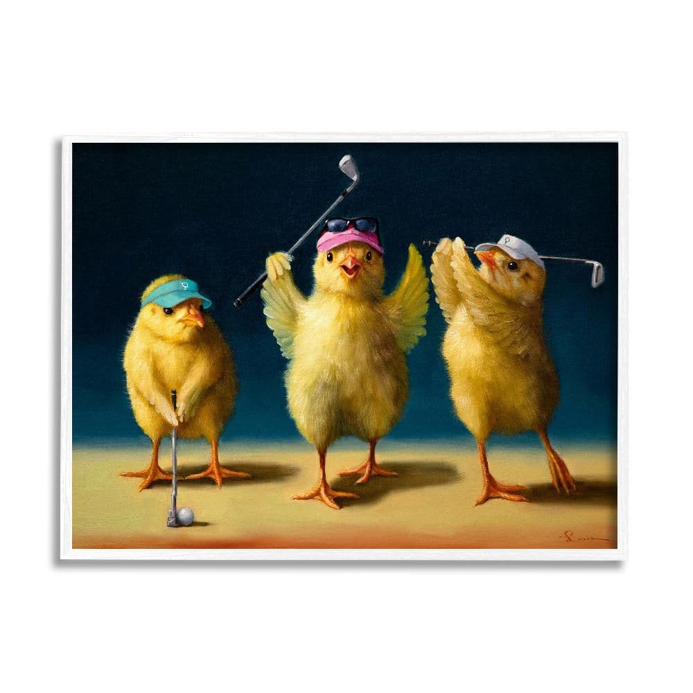 Golfer Chicks Wearing Sports Visors Golf by Lucia Heffernan 1-Piece White Framed Animal Giclee Art Print 14 in. x 11 in. price history on PriceWatchPro